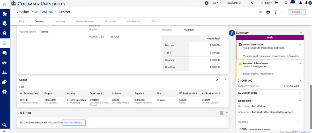 CU Marketplace Tip: How do I add a Line to a Non-PO Voucher? | Finance ...
