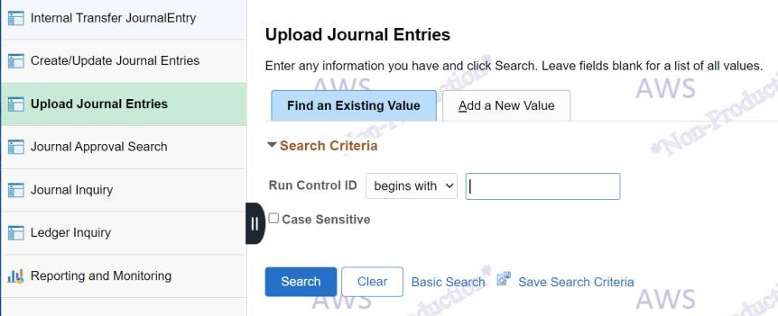 If you are a returning user, click Find an Existing Value.