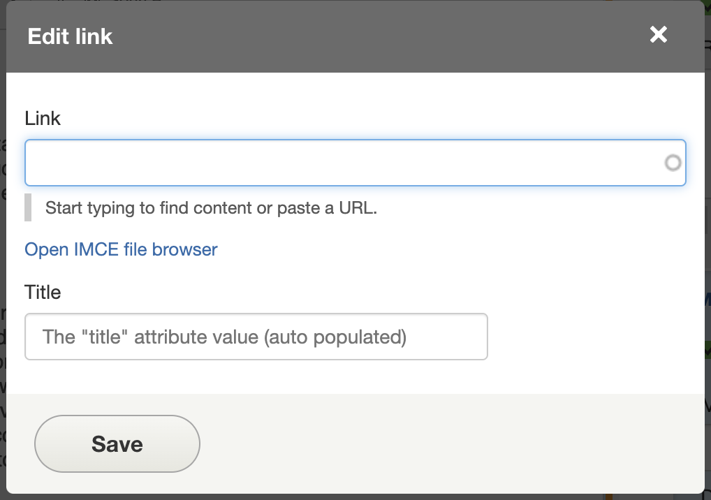 When you click here, an editor box will appear to add your new hyperlink.
