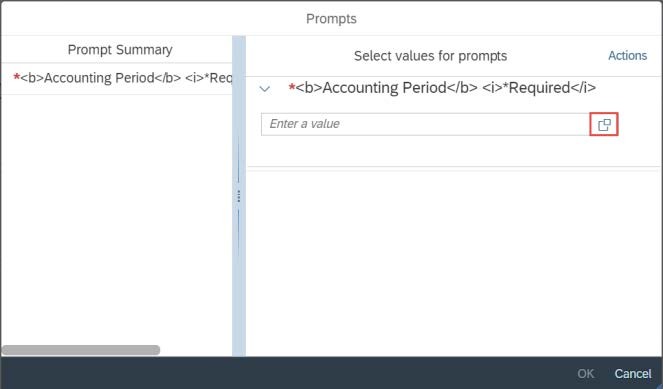 Click the Value to enter or edit the value in the field.