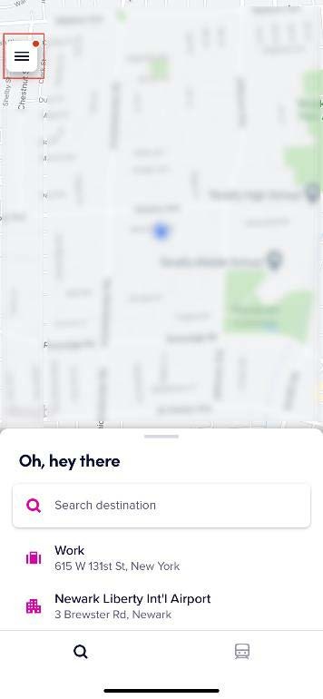 Open the Lyft app on your smartphone and select the Profile menu from the upper left corner.