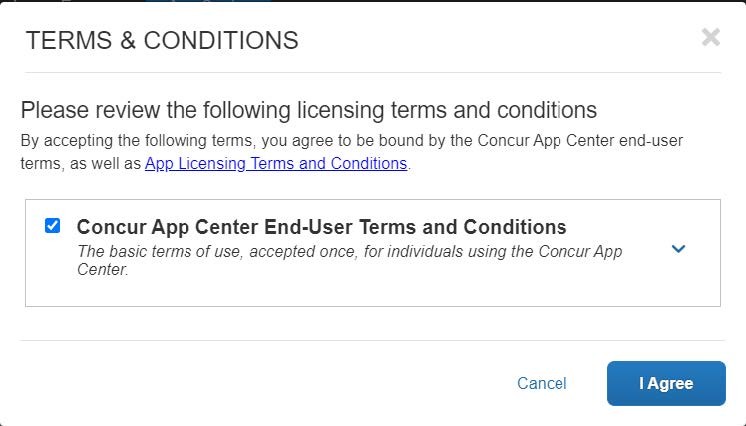The Term & Conditions window appears.