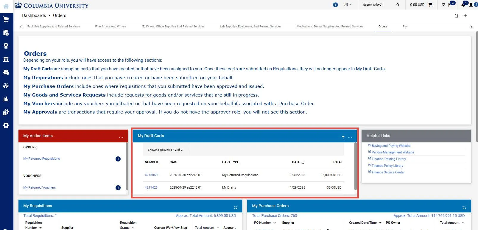 The Orders dashboard screenshot.