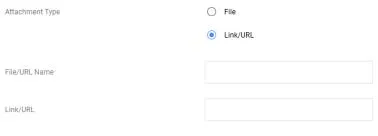 Add Link/URL button closeup screenshot. 