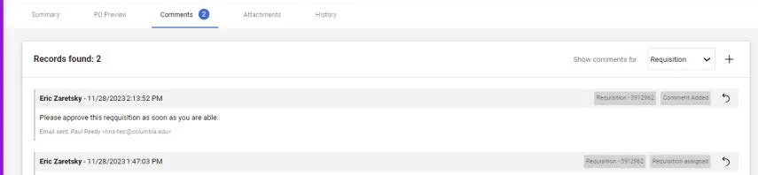 Records found screenshot. 