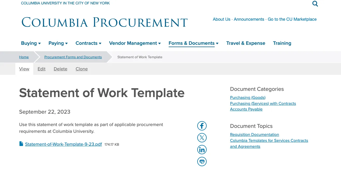 Click the link to view the page for that Form or Document.