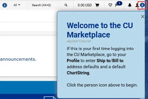 Click the information icon next to the Profile icon to launch the guide. 
