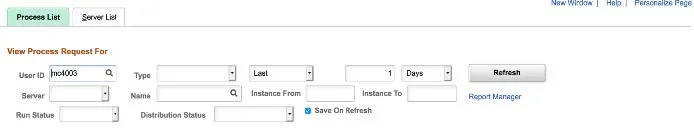 Click PeopleTools > Process Scheduler > Process Monitor.