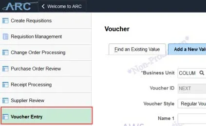 Or, click the NavBar > Main Menu >Accounts Payable > Vouchers > Add/Update > Regular Entry.