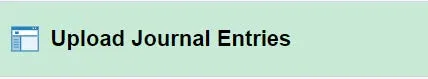 The Upload Journal Entries menu tab.