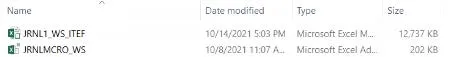 After download, the folder should contain the following two files for Internal Transfers