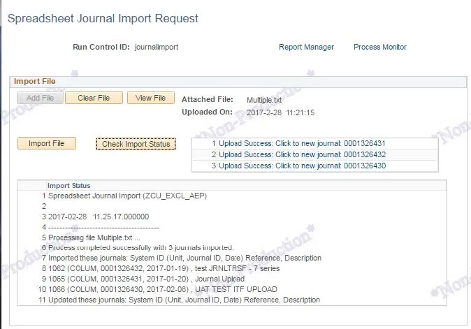 Link(s) to the new journal(s) will appear next to the Check Status button. 