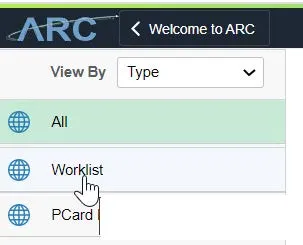 Click the Worklist tab.