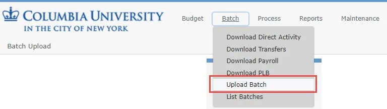 Select Upload Batch.