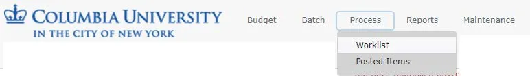 Select the Process menu and select Worklist.