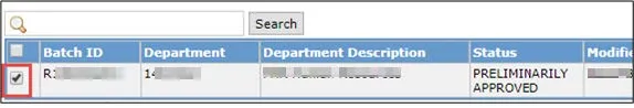 Click the Process menu and select Items Awaiting Approval. The Cash - Items Awaiting Approval page appears. 