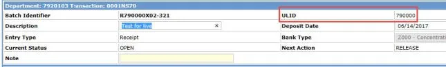 When you create a new Batch, the Batch is immediately stamped with a ULID based on the Initiator’s home department. 
