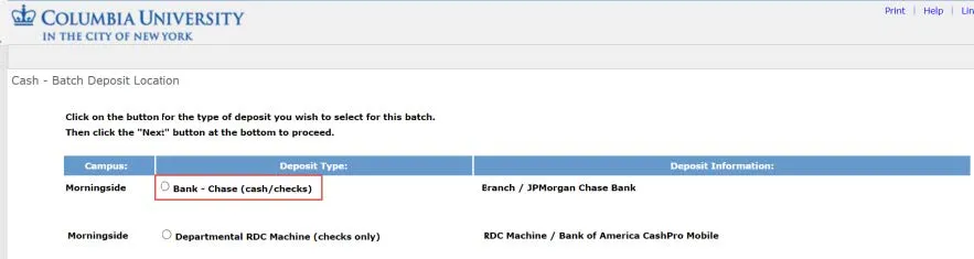 Select Morning Bank – Bank (cash/checks).