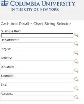 The ChartString Selector screen appears.