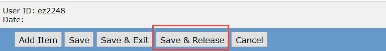 Click Save & Release at the bottom of the screen.