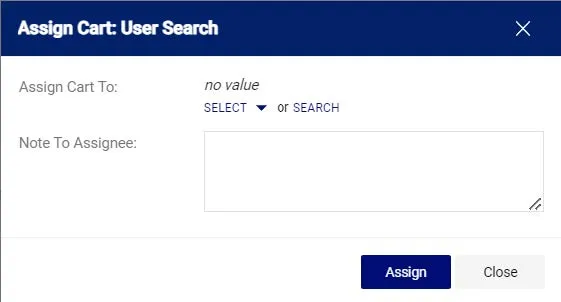 The Assign Cart window appears.