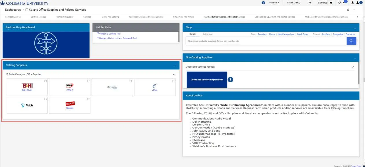 CU Marketplace Dashboards view. 