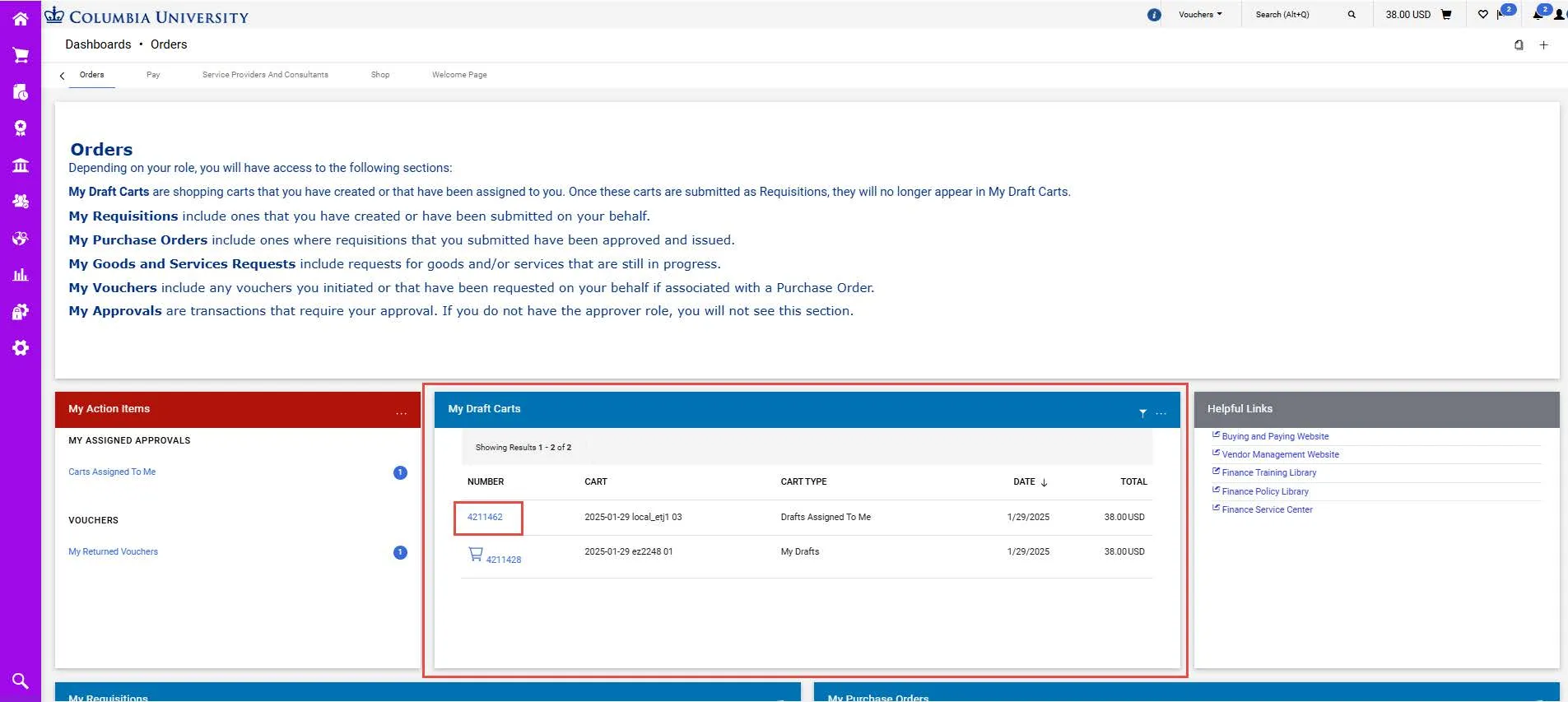 CU Marketplace Orders Dashboard