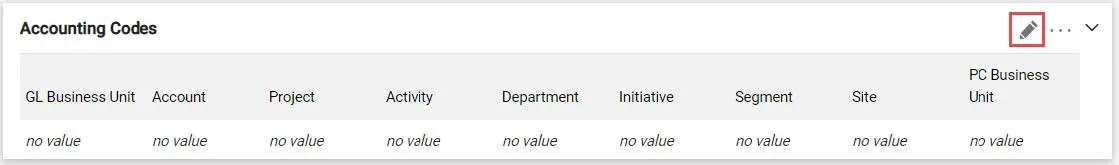 Checkout screen accounting codes. 