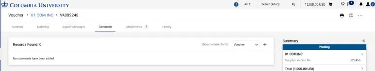 The comments tab.