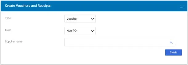 The Create Vouchers and Receipts section.
