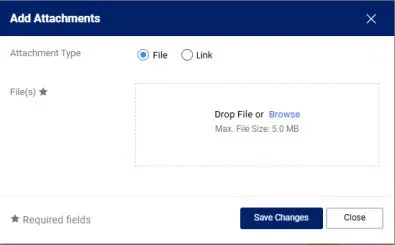 The Add Attachments window appears.