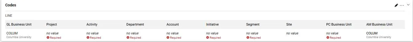 Ensure that you have the correct ChartString information populated in the Accounting Codes section.