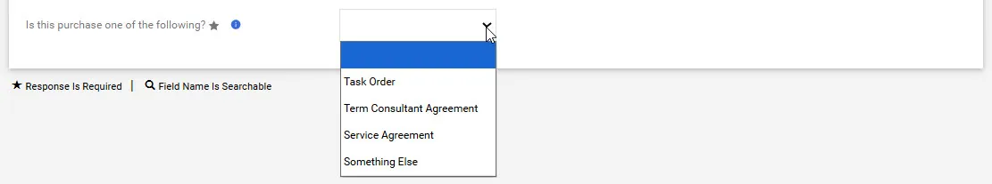 Is this purchase one of the following?  dropdown