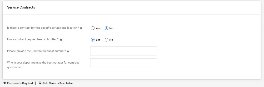 Service Contracts section