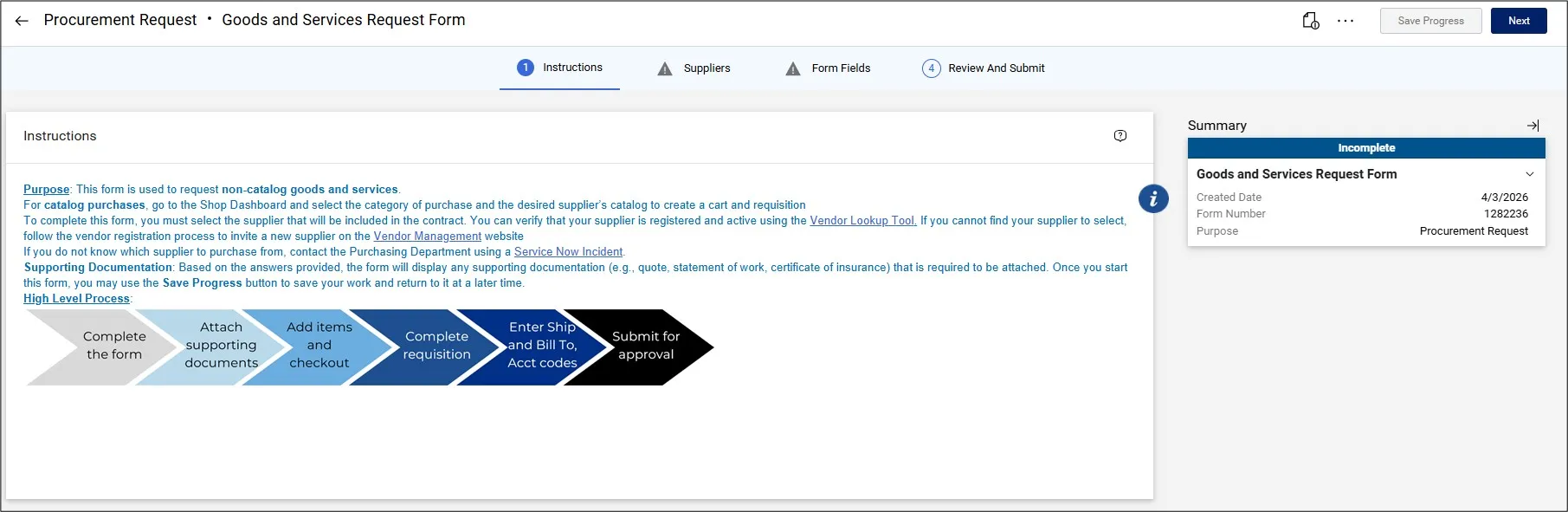 Goods and Services Form Instructions