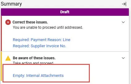 From the Summary Pane, click the Empty Attachments link.