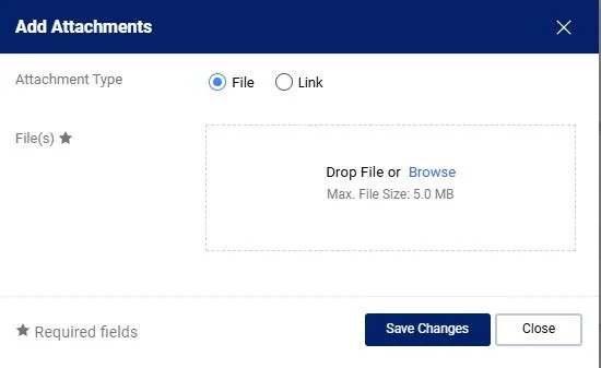 The Add Attachments window appears.