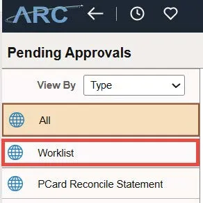 ARC Pending Approvals Screengrab