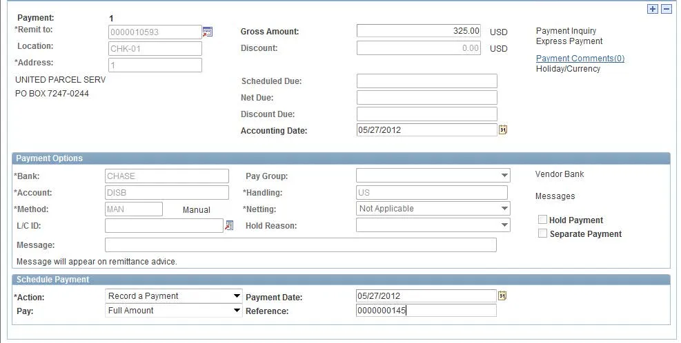 This will be the Payment Reference you searched for at the beginning of this job aid. 