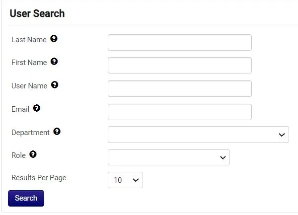 User search window
