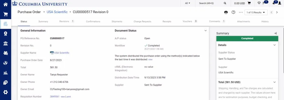 You can click the matching document number that appears as you type or press Enter to view a list of matches.