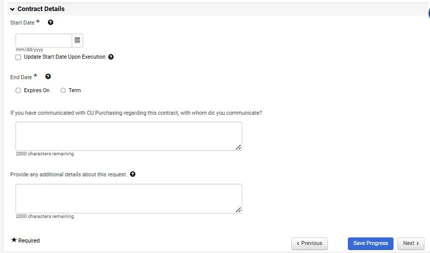 Contract details page