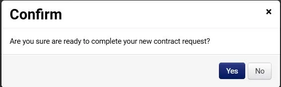 Contract confirmation window