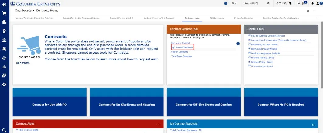 CU Marketplace Contracts Dashboard