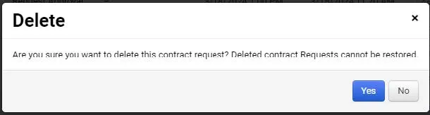 Delete confirmation window