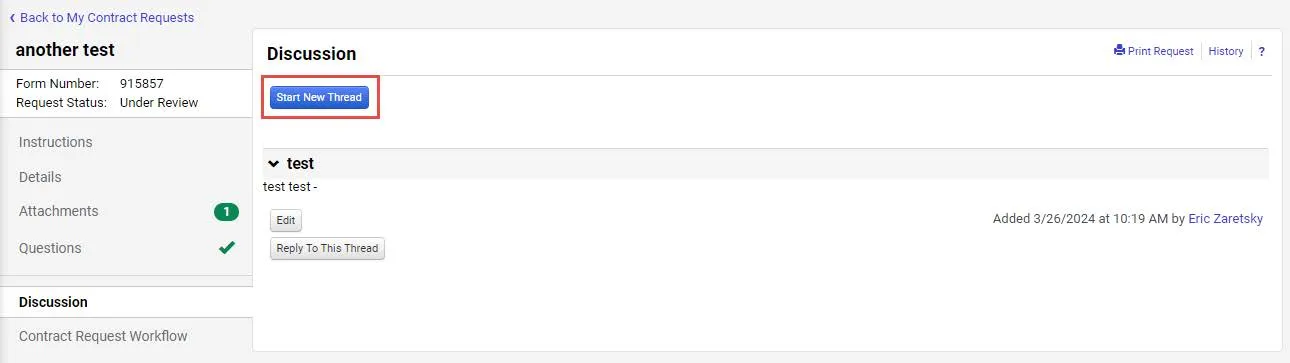 Click the Start New Thread button.