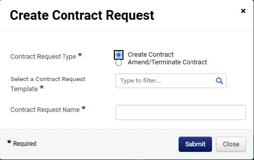 Create a Contract Request Window