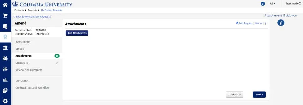 Attachment screen