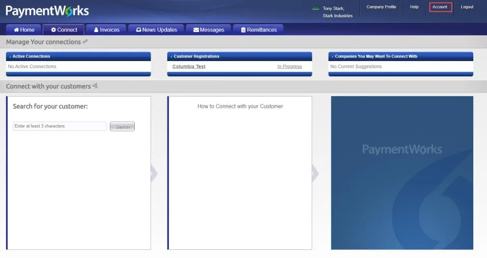 Log into your Payee / Vendor PaymentWorks account.