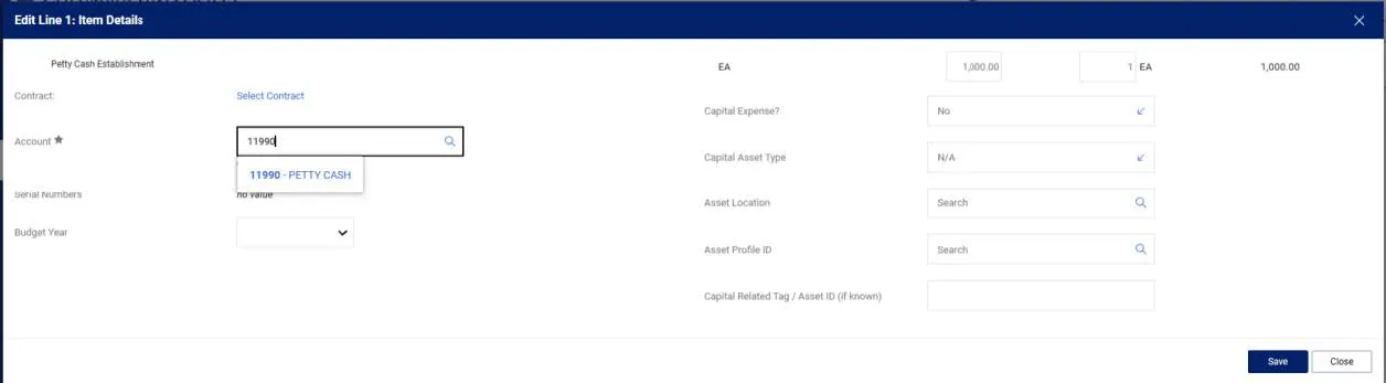 The Item Details screen appears.